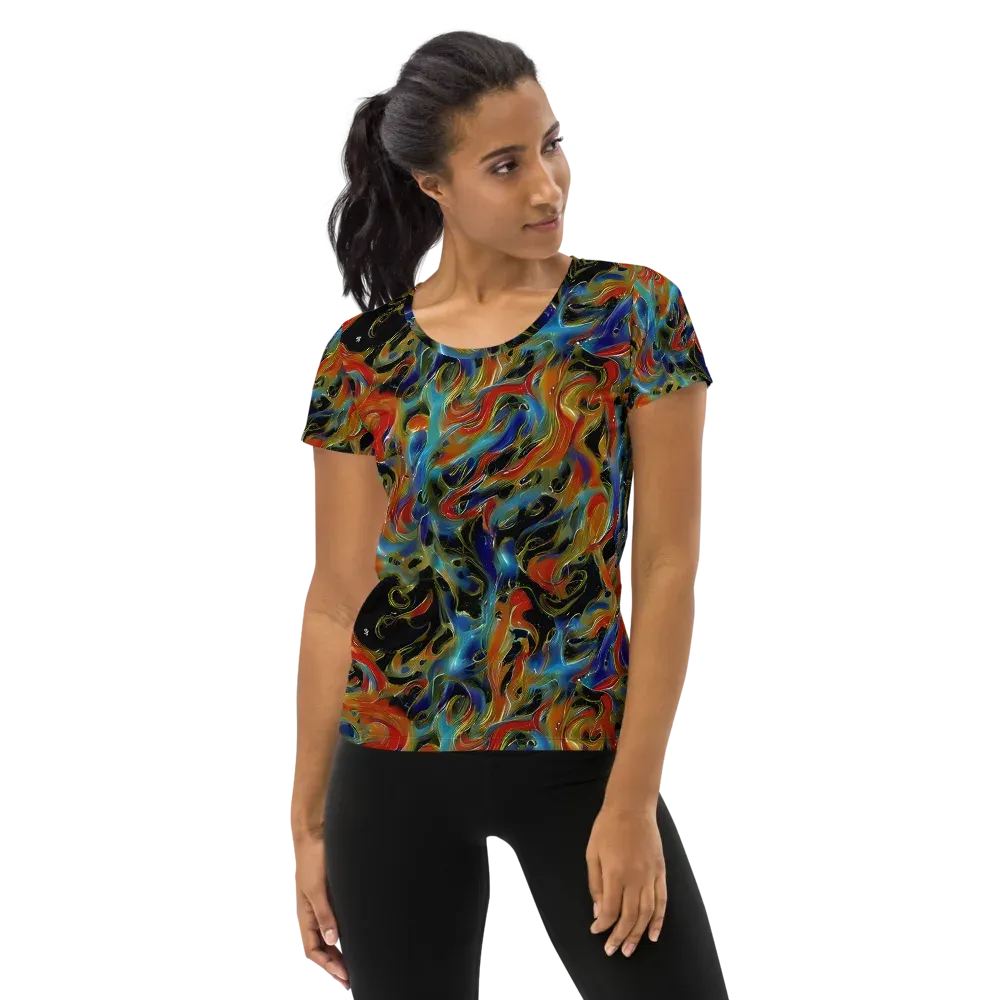 Molten Echoes on Women's Athletic T-Shirt — Front