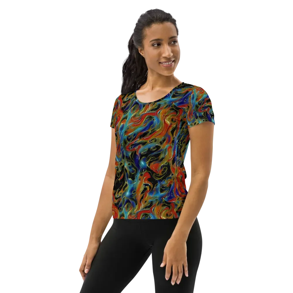Molten Echoes on Women's Athletic T-Shirt — Left
