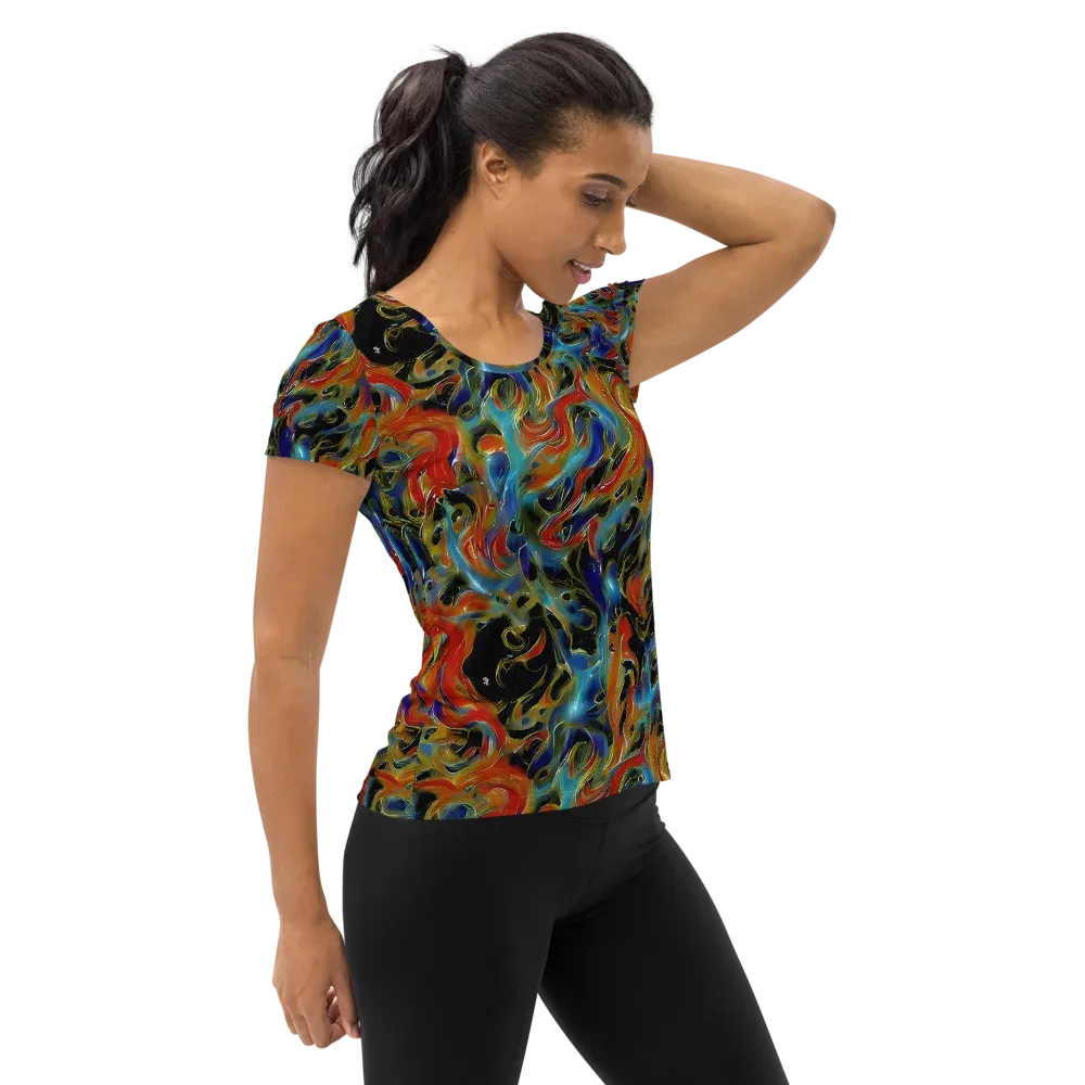 Molten Echoes on Women's Athletic T-Shirt — Right