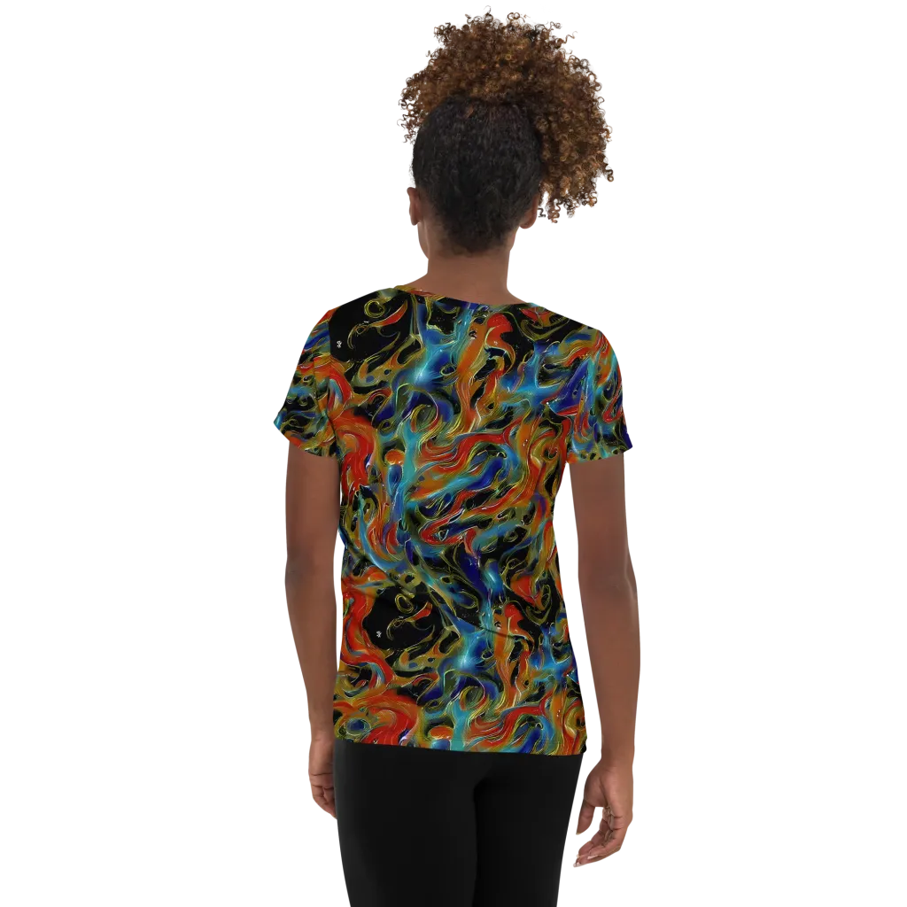 Molten Echoes on Women's Athletic T-Shirt — Back