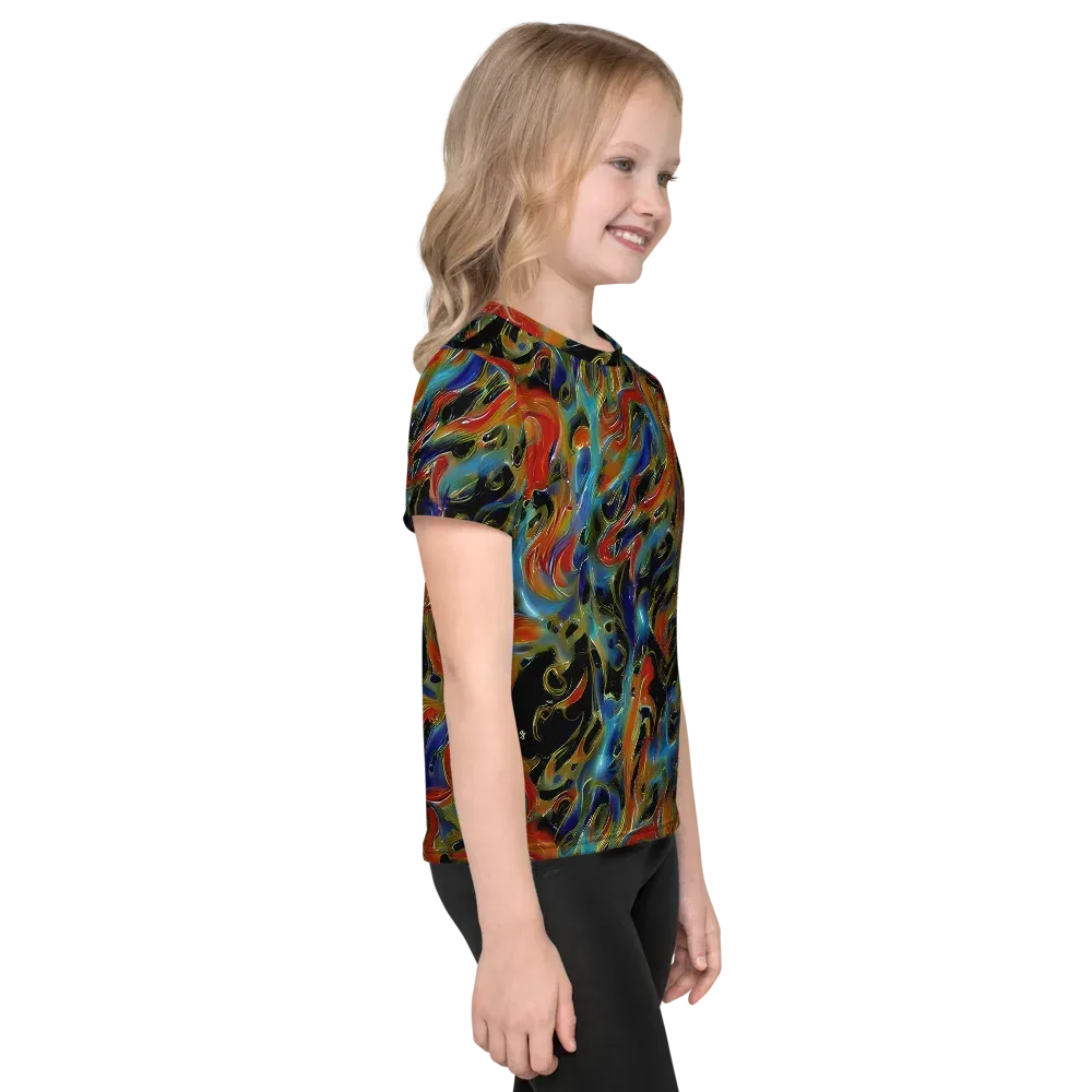 Molten Echoes on Kids Crew Neck T-Shirt — Right