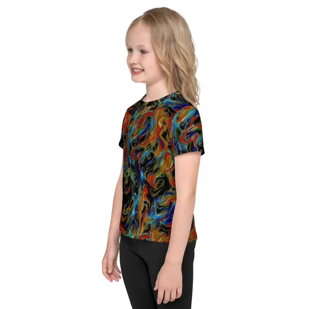Molten Echoes on Kids Crew Neck T-Shirt — Left