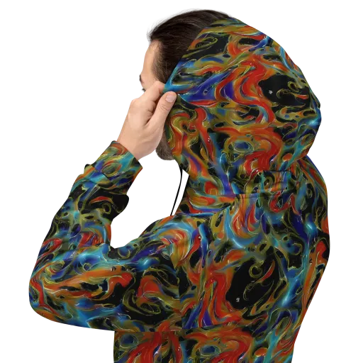 Molten Echoes on a Hoodie