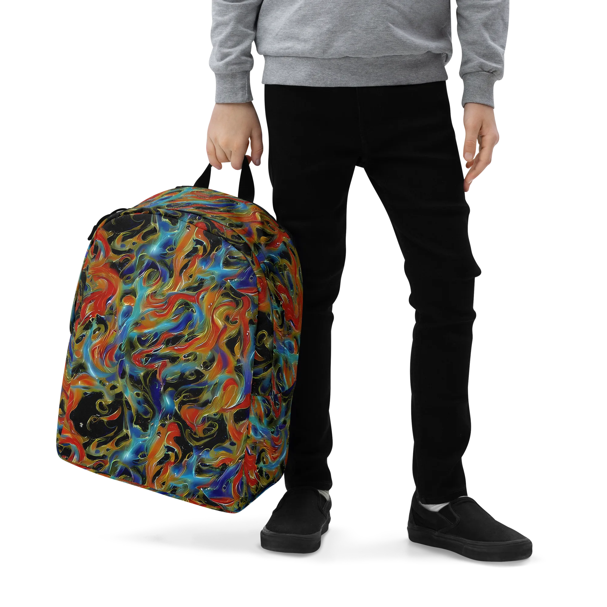 Molten Echoes on Minimalist Backpack — Zoomed-in
