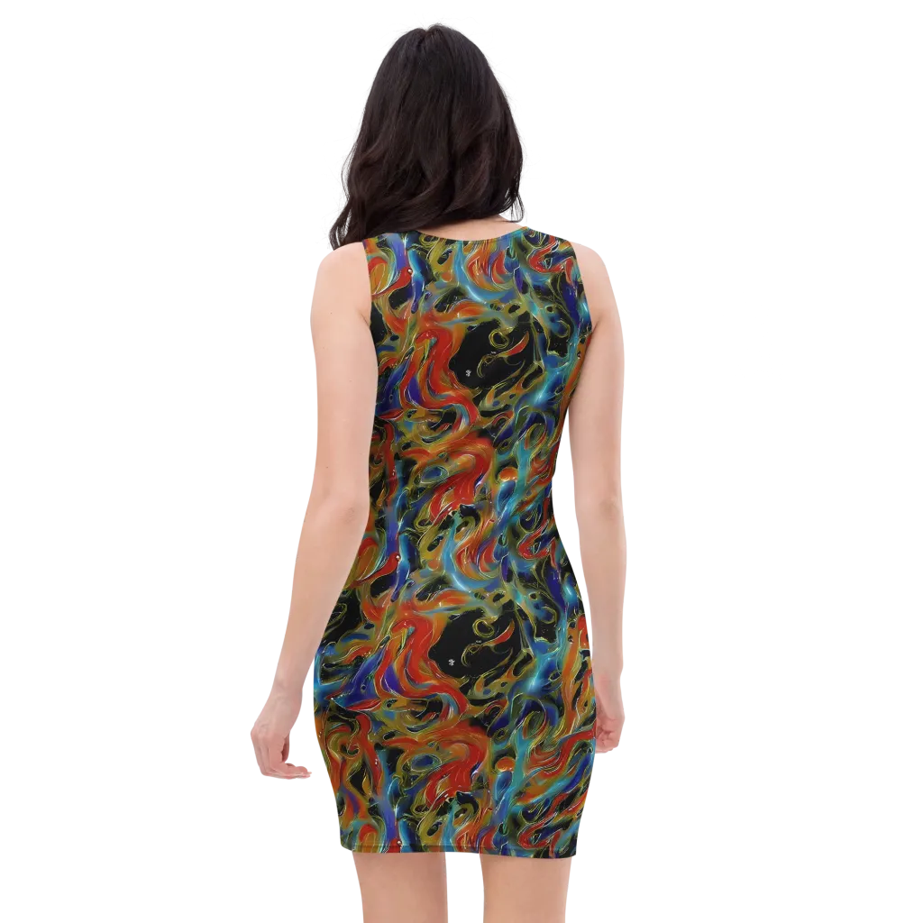 Molten Echoes on Bodycon Dress — Back