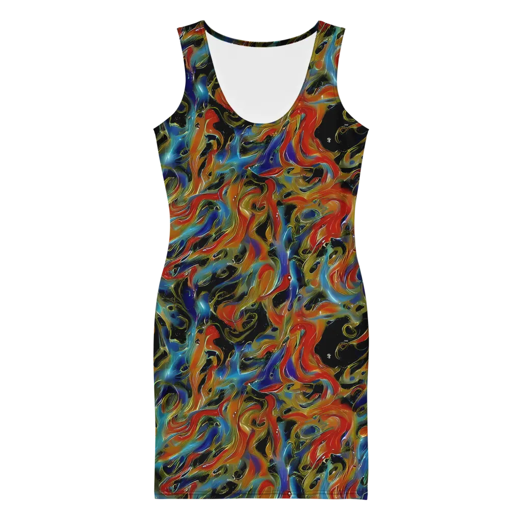 Molten Echoes on Bodycon Dress — Front