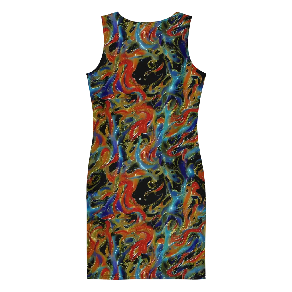 Molten Echoes on Bodycon Dress — Back