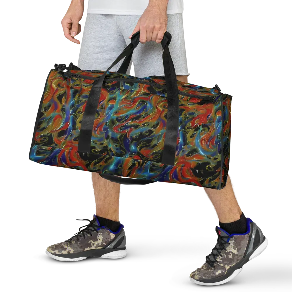 Molten Echoes on Duffle Bag — Front