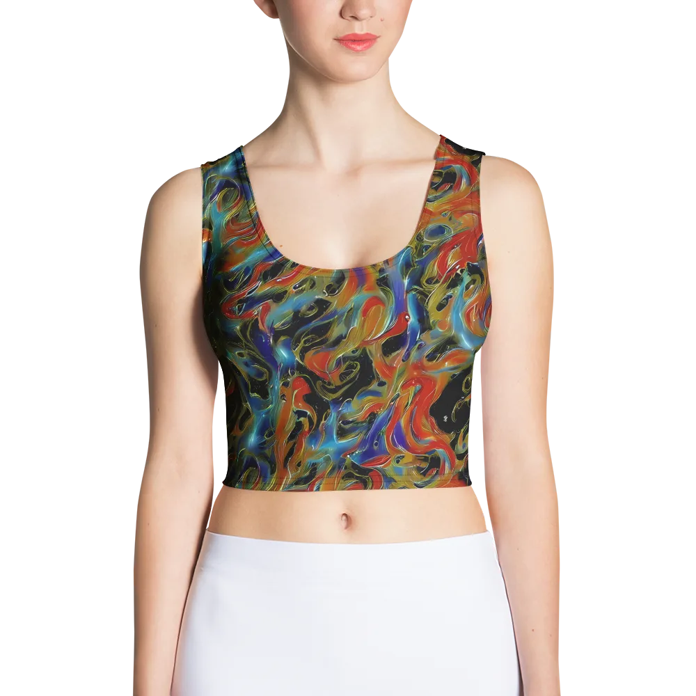 Molten Echoes on Crop Top — Front