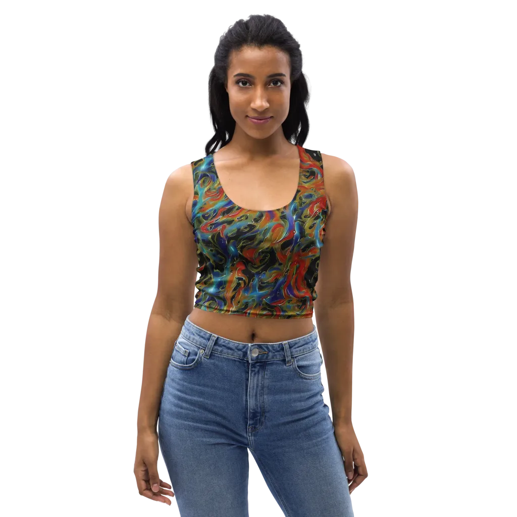 Molten Echoes on Crop Top — Front