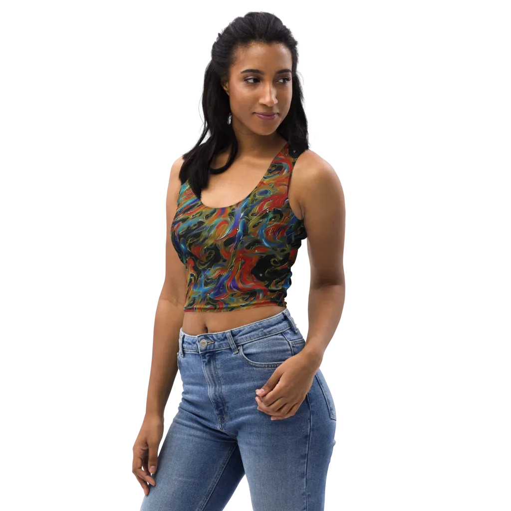 Molten Echoes on Crop Top — Left Front