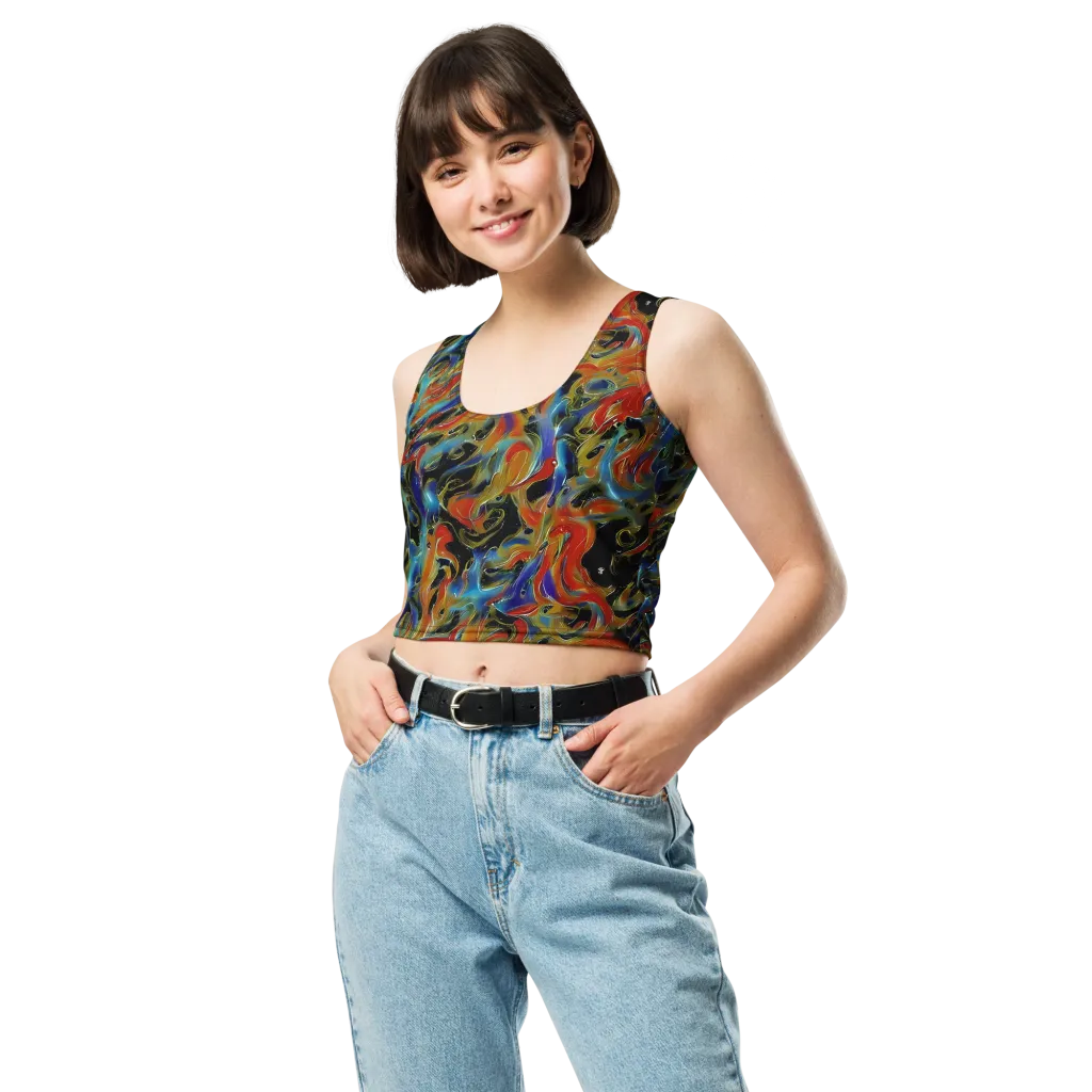 Molten Echoes on Crop Top — Front