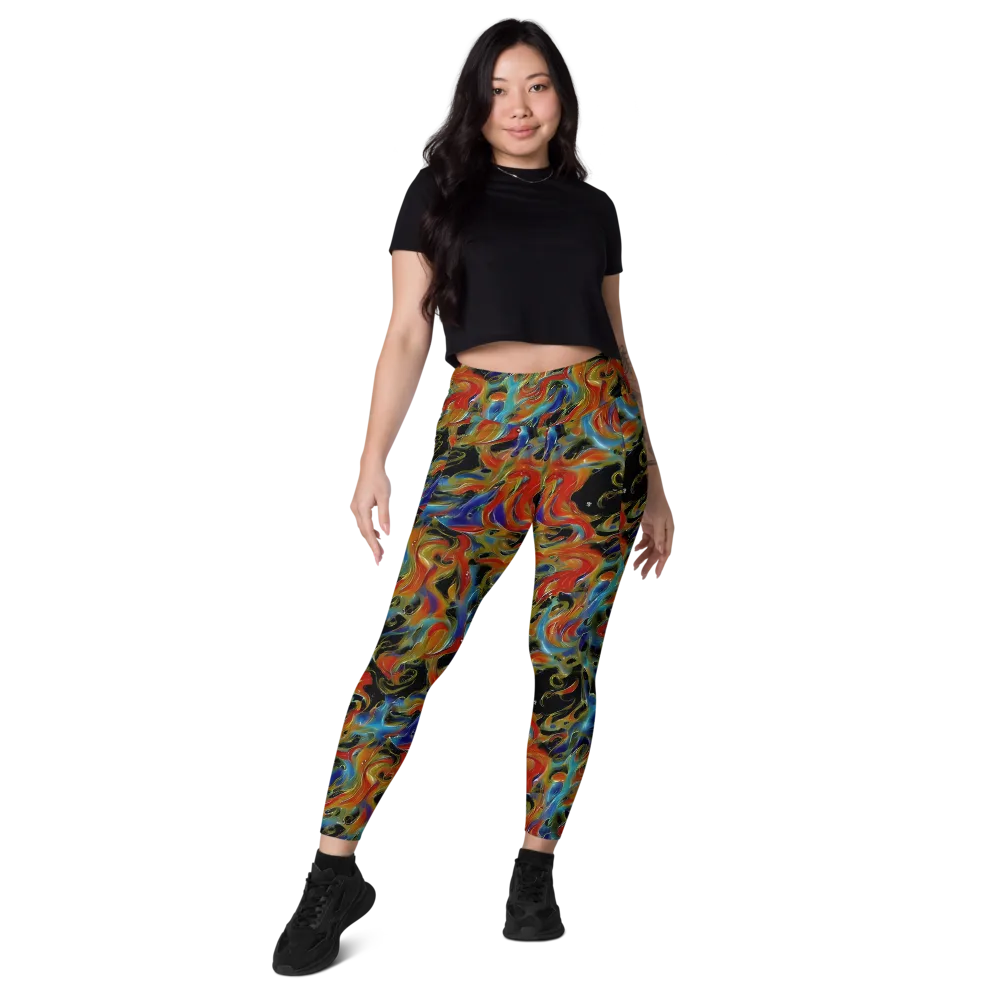 Molten Echoes on Leggings with Pockets — Front
