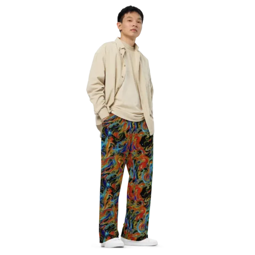 Molten Echoes on a Wide-Leg Pants