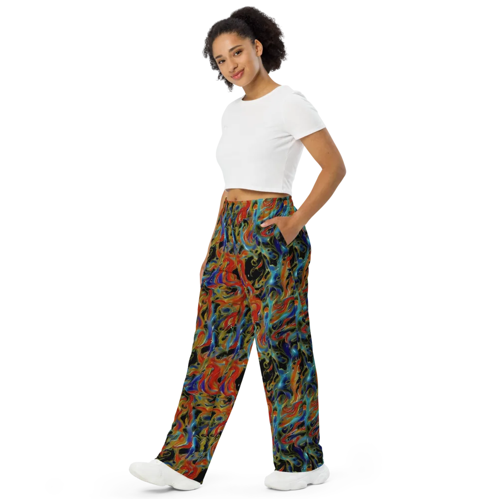 Molten Echoes on Wide-Leg Pants — Left Front