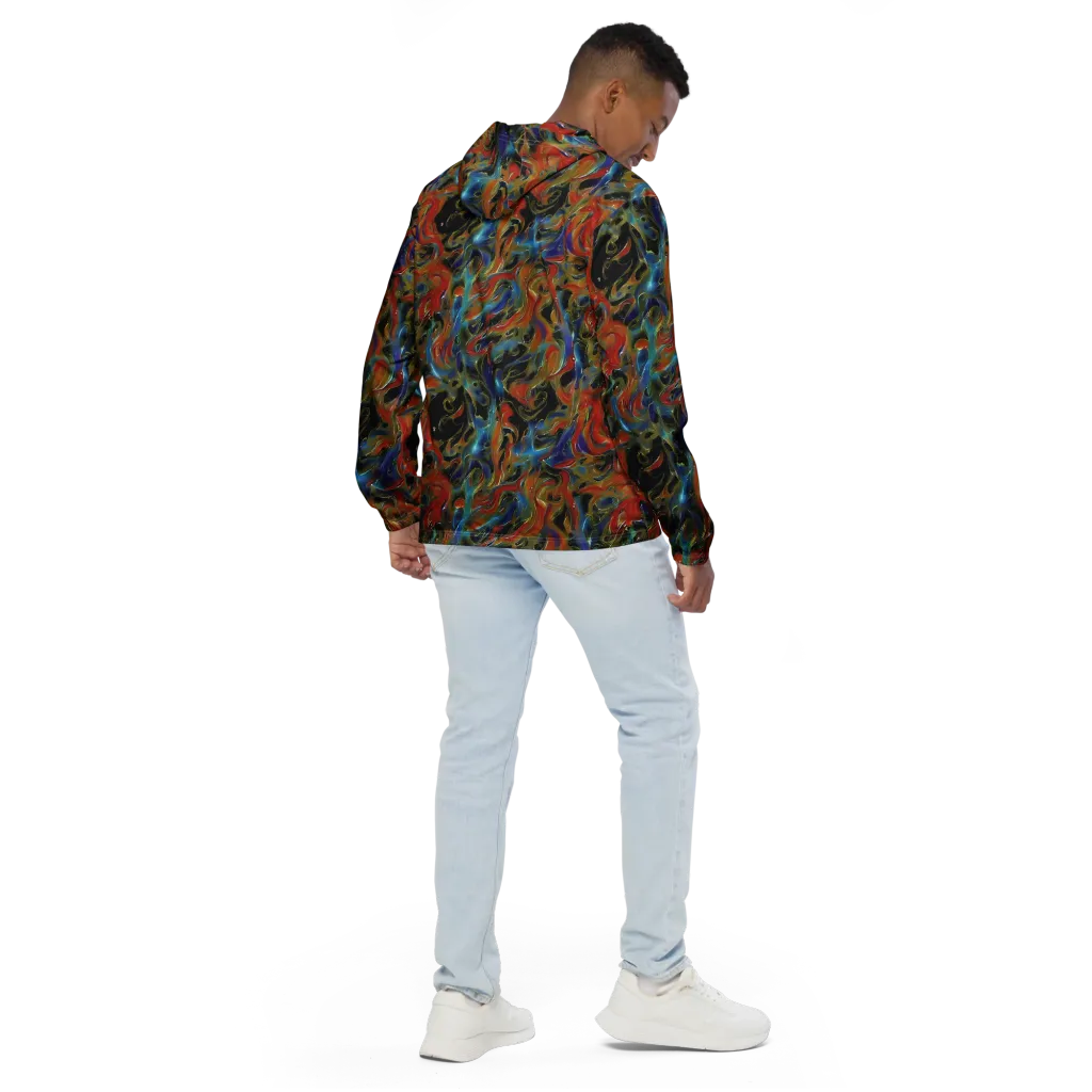 Molten Echoes on Men's Windbreaker — Back