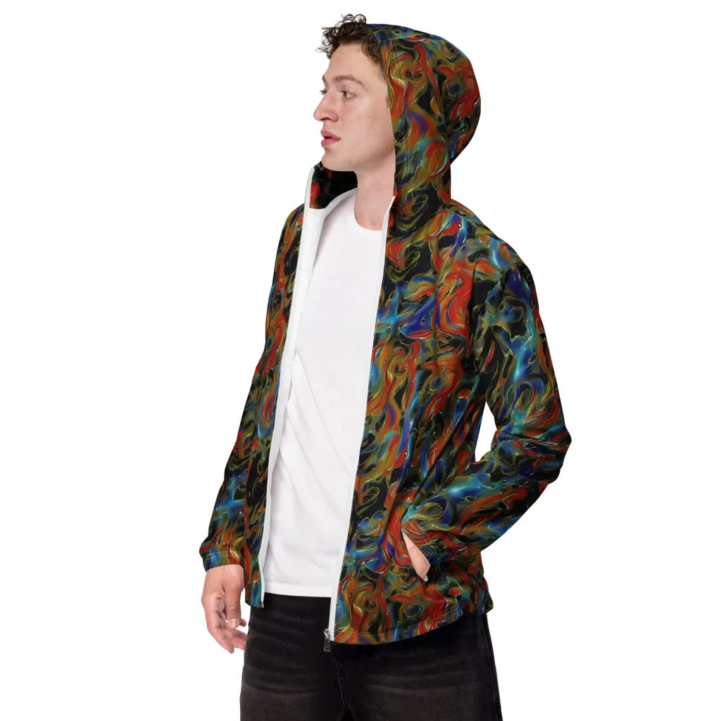Molten Echoes on Men's Windbreaker — Left Front