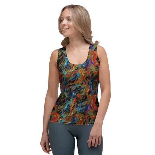 Molten Echoes on a Women's Tank Top
