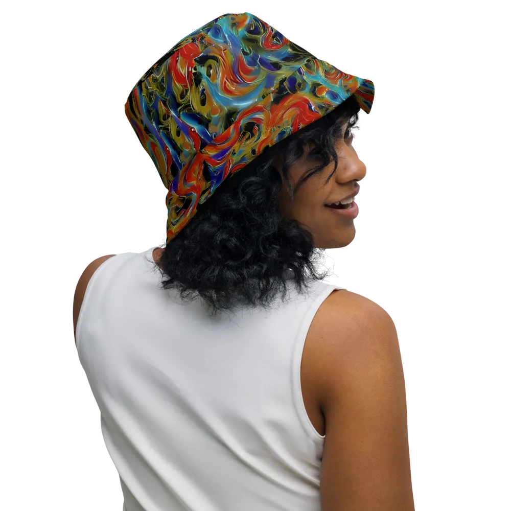 Molten Echoes on Reversible Bucket Hat — Right Outside