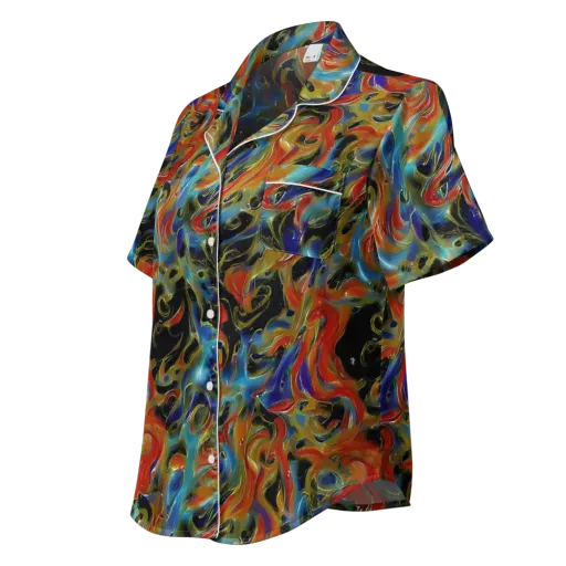 Molten Echoes on a Women's Short Sleeve Pajama Top