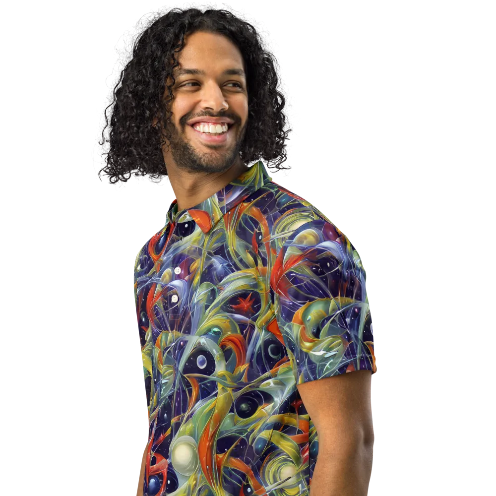 Cosmic Conservatory on Men's Slim Fit Polo Shirt — Left Front