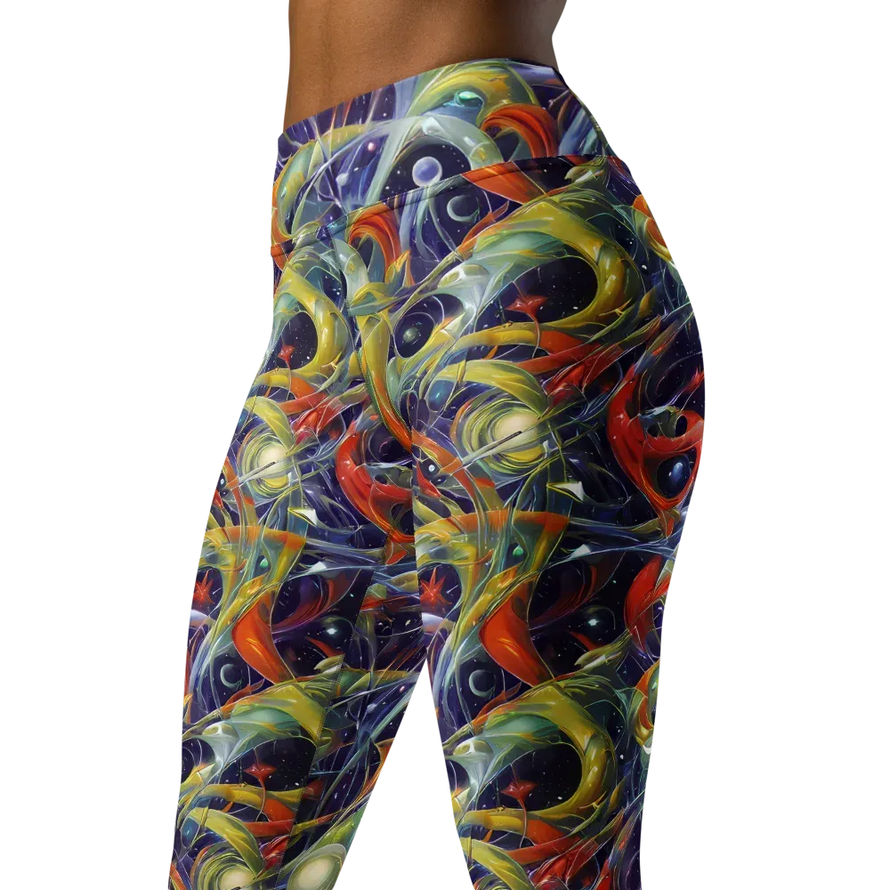 Cosmic Conservatory on Yoga Leggings — Left Front