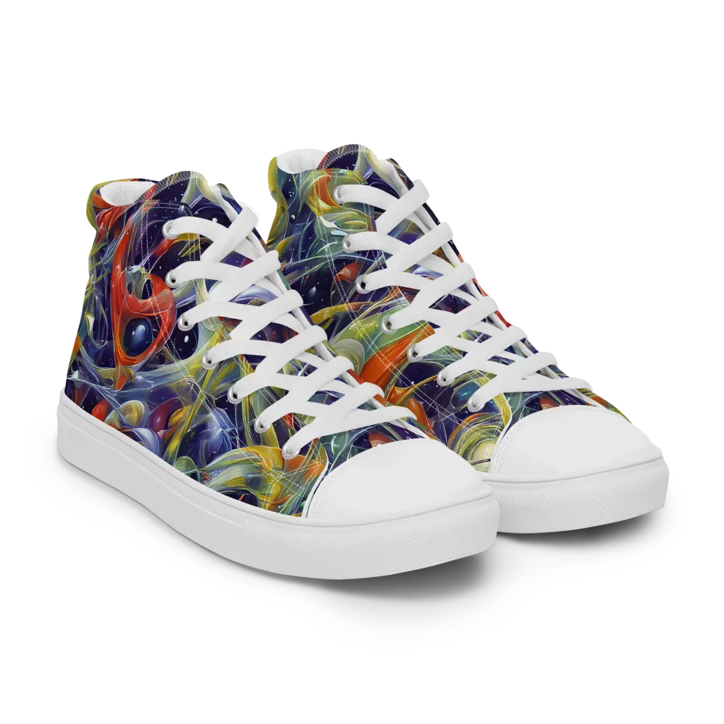 Cosmic Conservatory on Men's High Top Canvas Shoes — Right Front