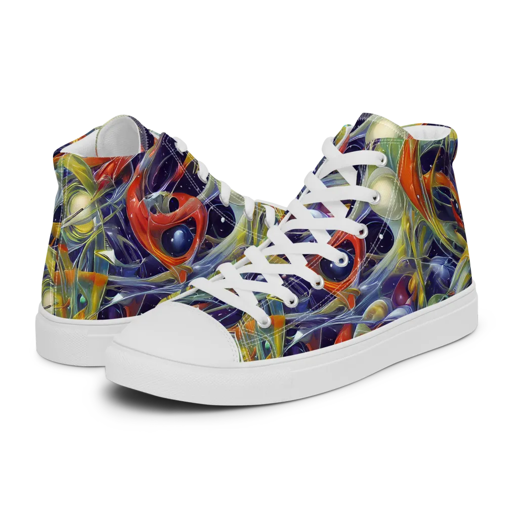 Cosmic Conservatory on Men's High Top Canvas Shoes — Left