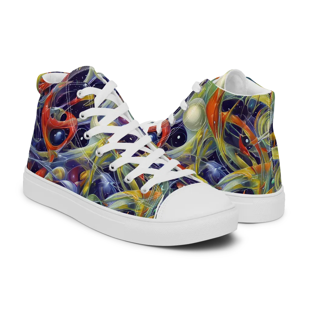 Cosmic Conservatory on Men's High Top Canvas Shoes — Right