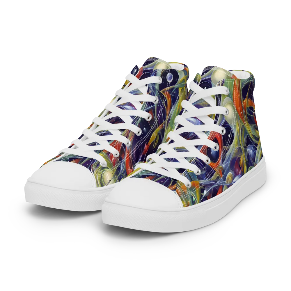 Cosmic Conservatory on Women's High Top Canvas Shoes — Left Front
