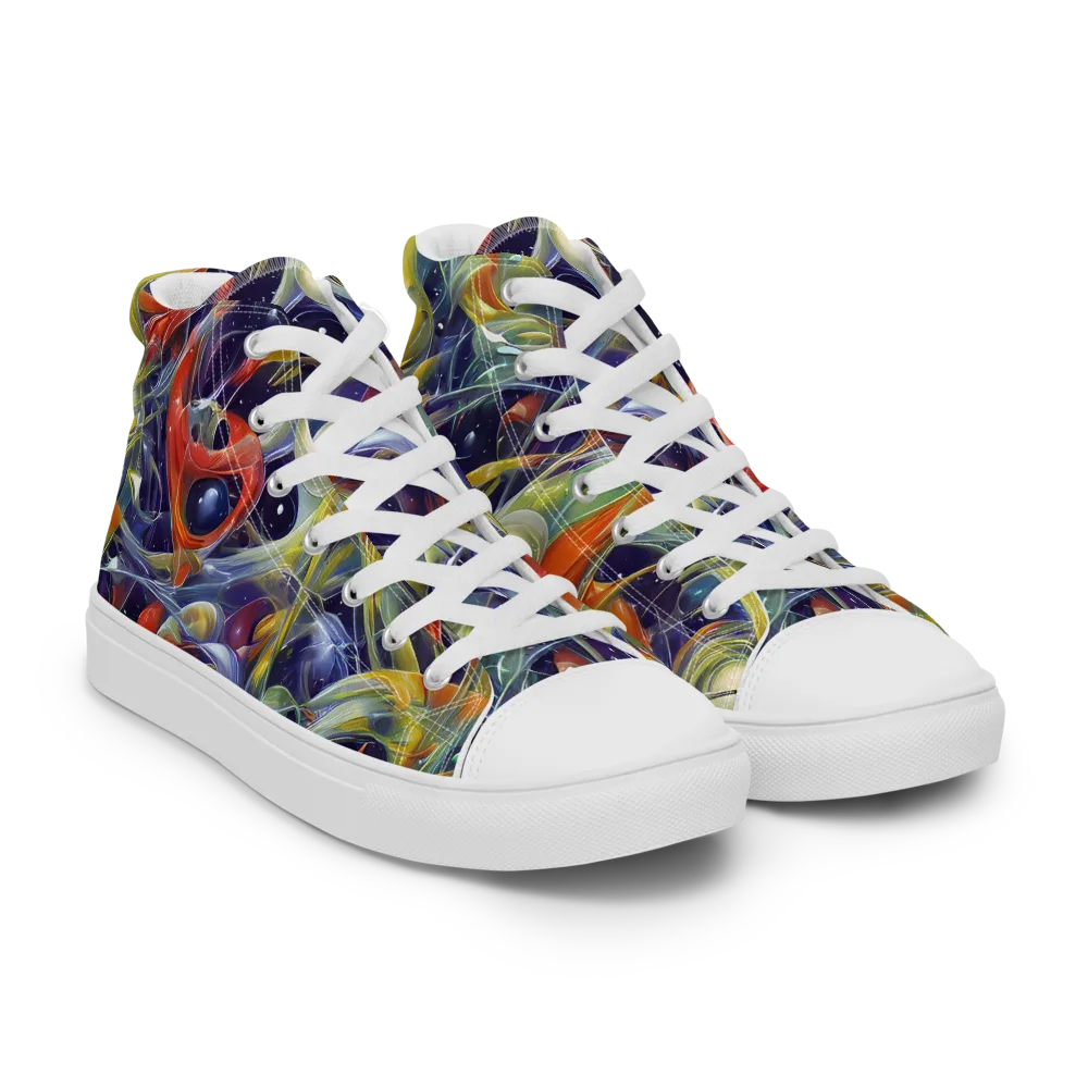 Cosmic Conservatory on Women's High Top Canvas Shoes — Right Front