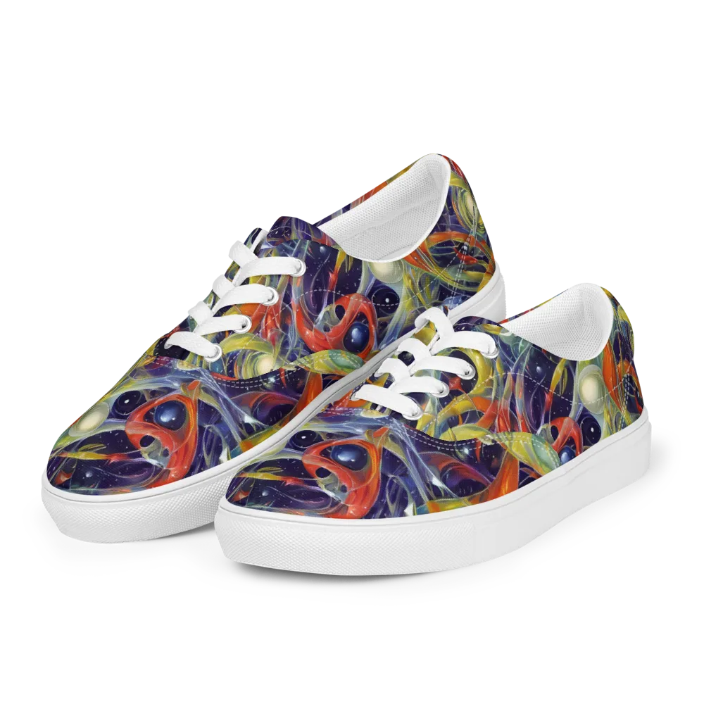 Cosmic Conservatory on Men's Lace-Up Canvas Shoes — Left Front