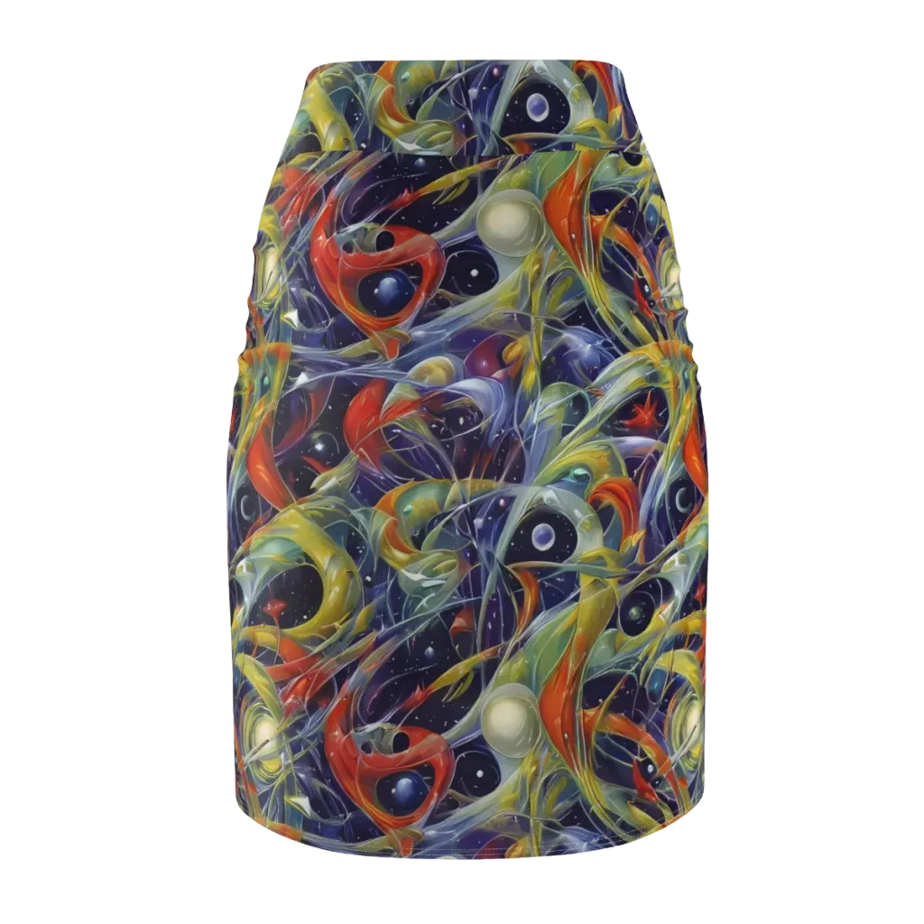 Cosmic Conservatory on Pencil Skirt — Back