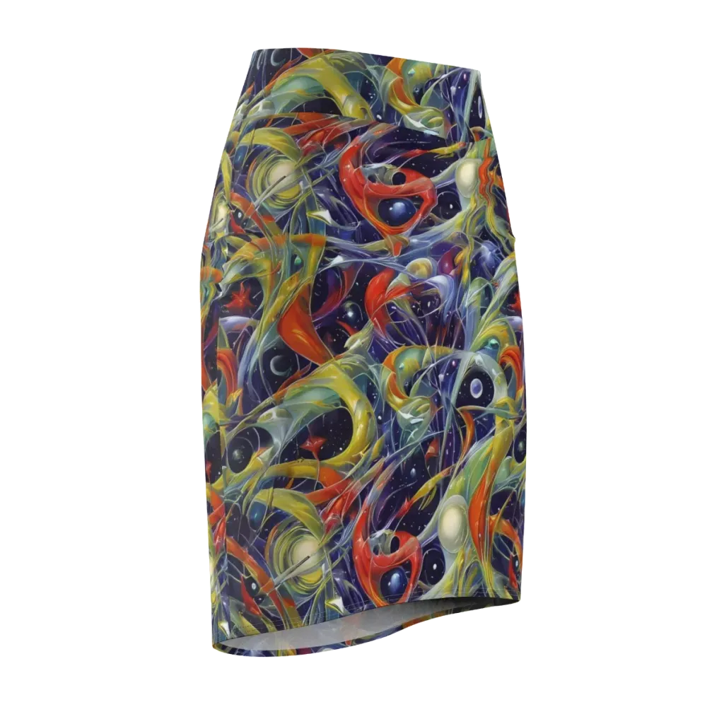 Cosmic Conservatory on Pencil Skirt — Front Side