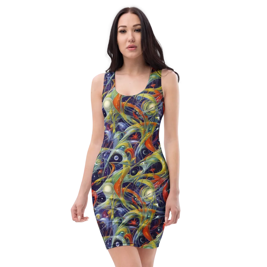 Cosmic Conservatory on Bodycon Dress — Front