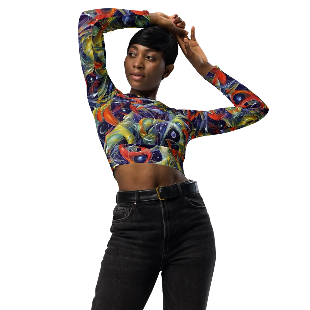 Cosmic Conservatory on Long Sleeve Crop Top — Front