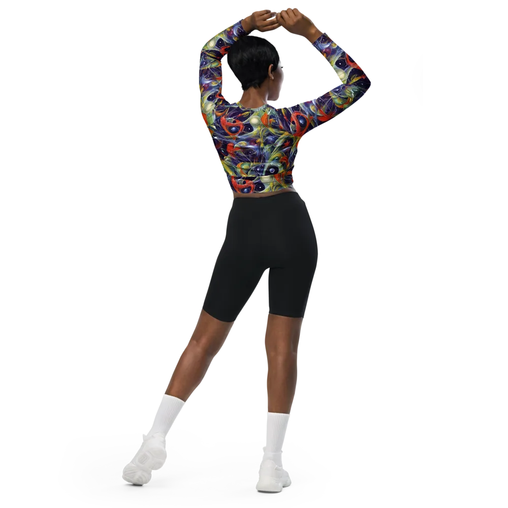 Cosmic Conservatory on Long Sleeve Crop Top — Back