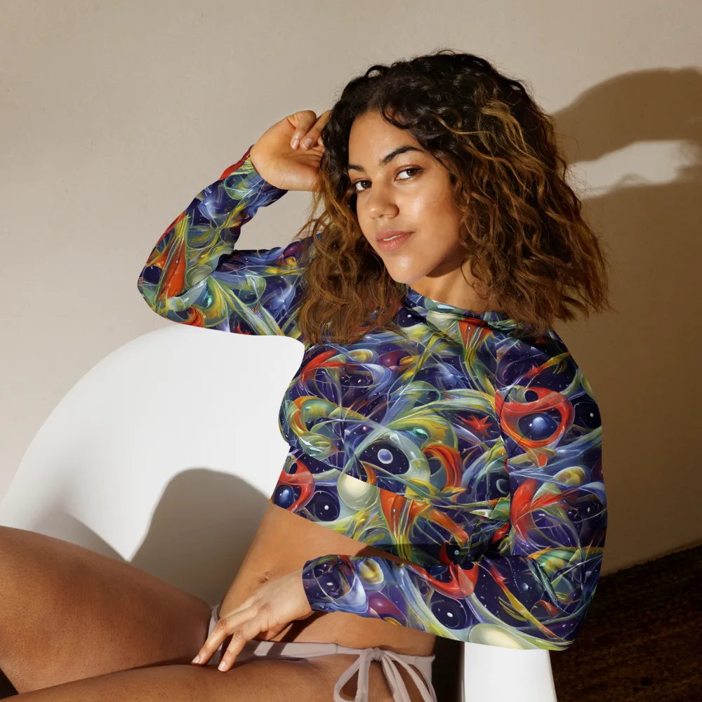 Cosmic Conservatory on Long Sleeve Crop Top — Left Front