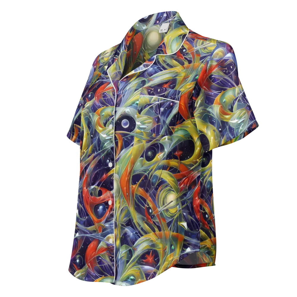 Cosmic Conservatory on Women's Short Sleeve Pajama Top — Left Front