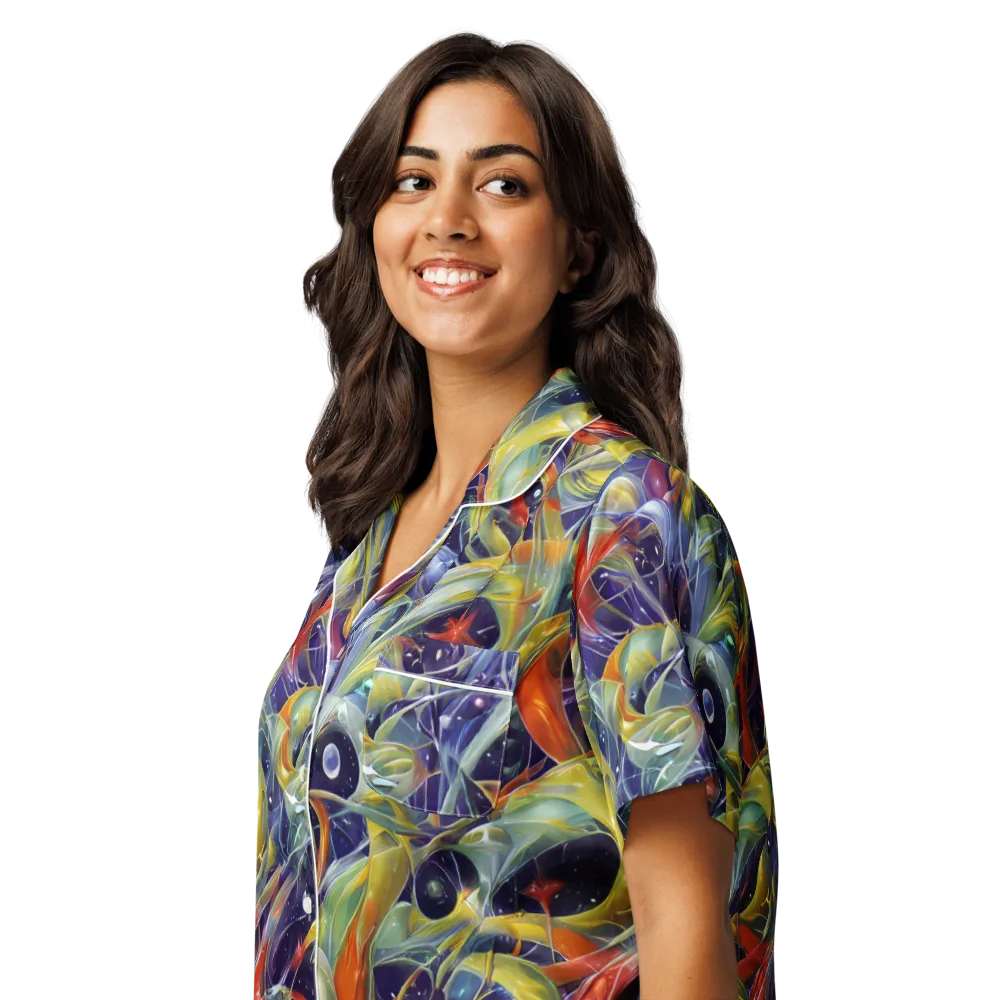 Cosmic Conservatory on Women's Short Sleeve Pajama Top — Left Front