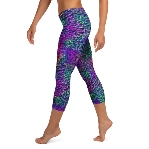 Fuchsia Frontier on a Capri Leggings