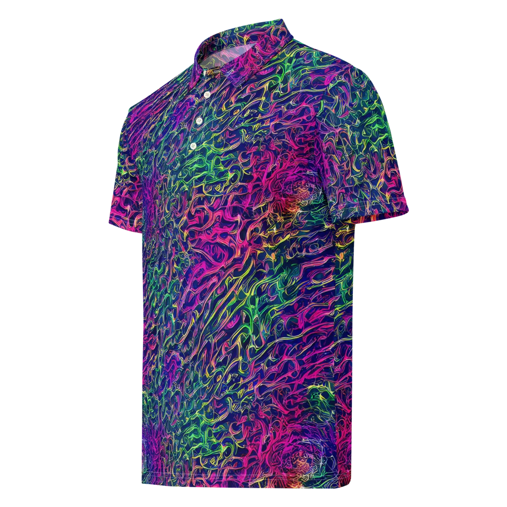 Fuchsia Frontier on Men's Slim Fit Polo Shirt — Left Front