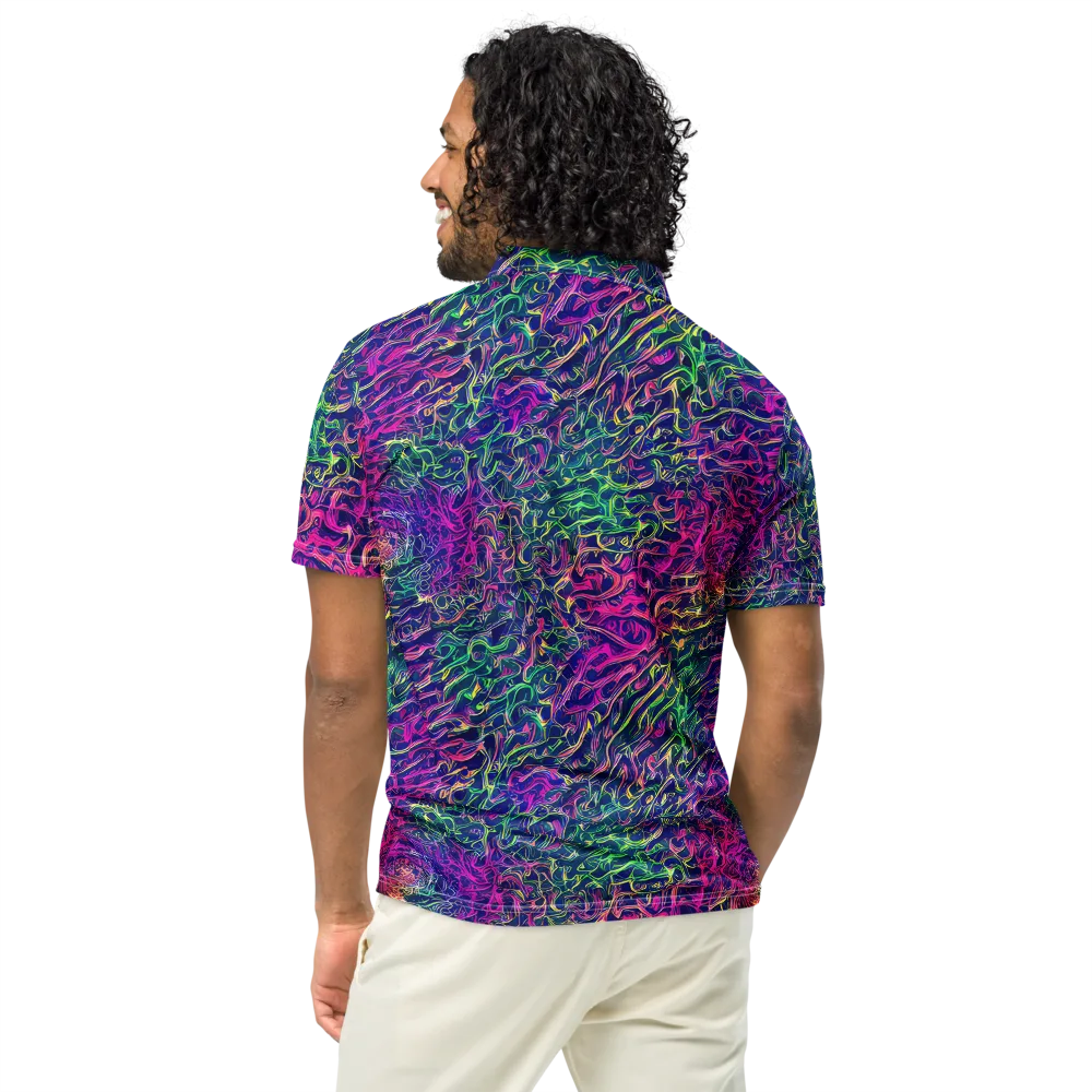 Fuchsia Frontier on Men's Slim Fit Polo Shirt — Back