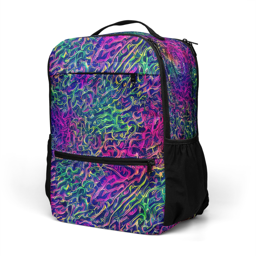 Fuchsia Frontier on Utility Backpack — Left Front