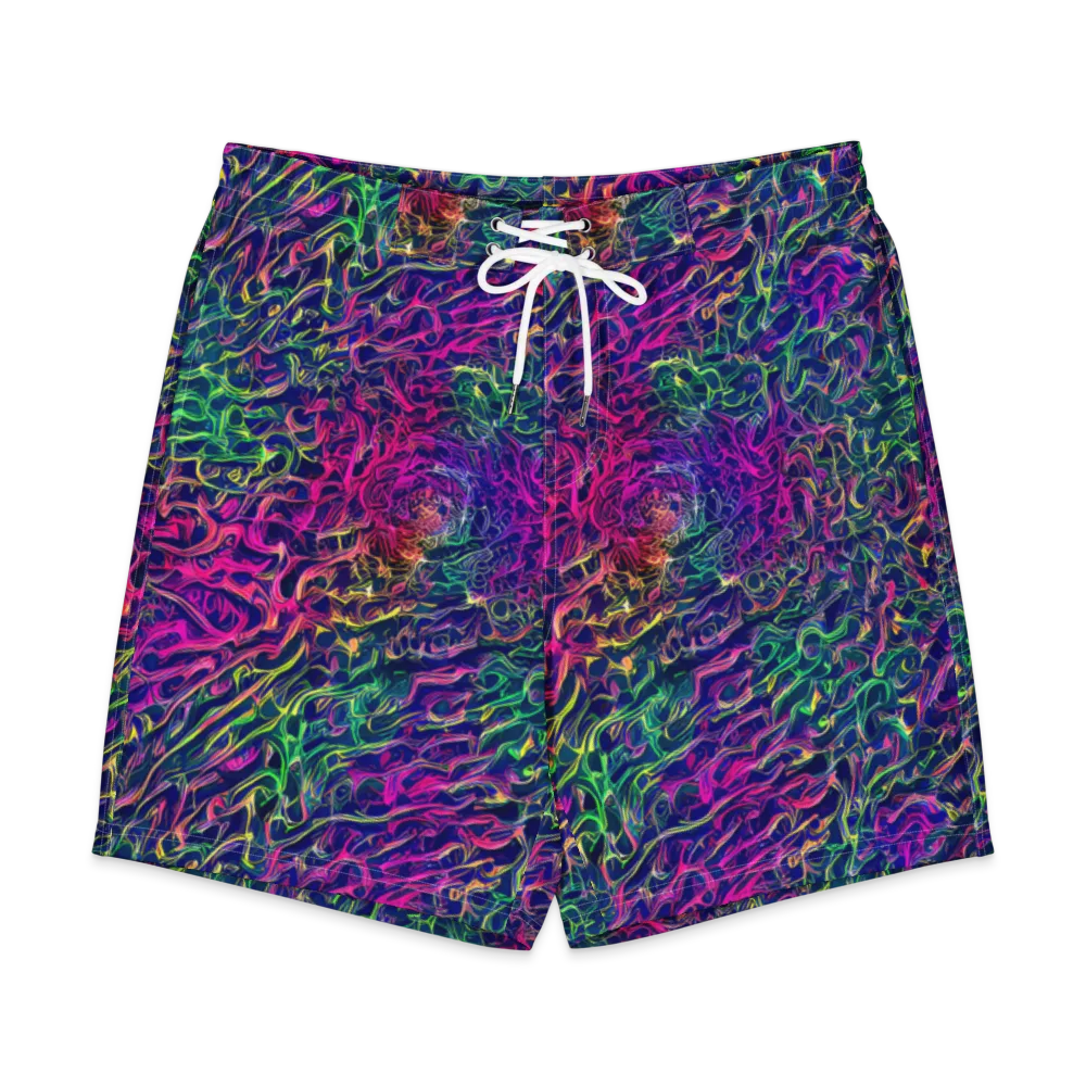 Fuchsia Frontier on Men's Board Shorts — Front