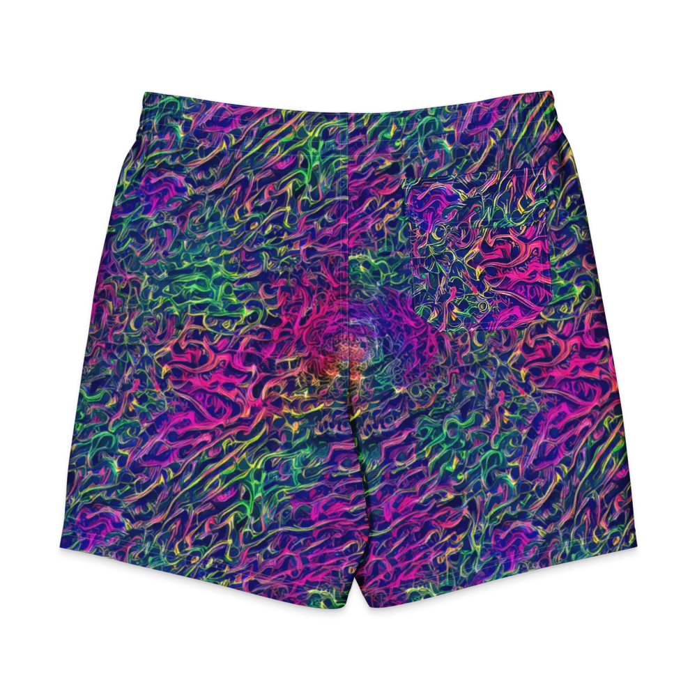 Fuchsia Frontier on Men's Board Shorts — Back