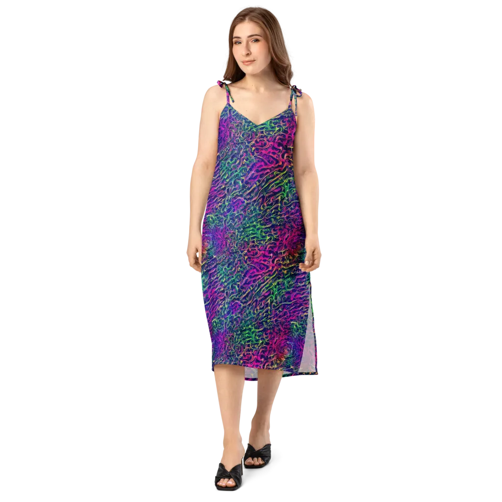 Fuchsia Frontier on Slip Dress — Front