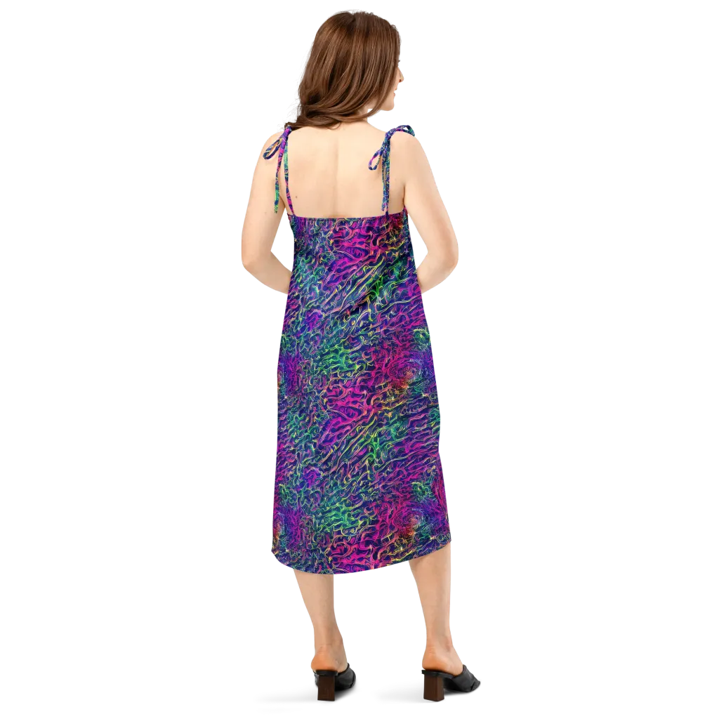 Fuchsia Frontier on Slip Dress — Back