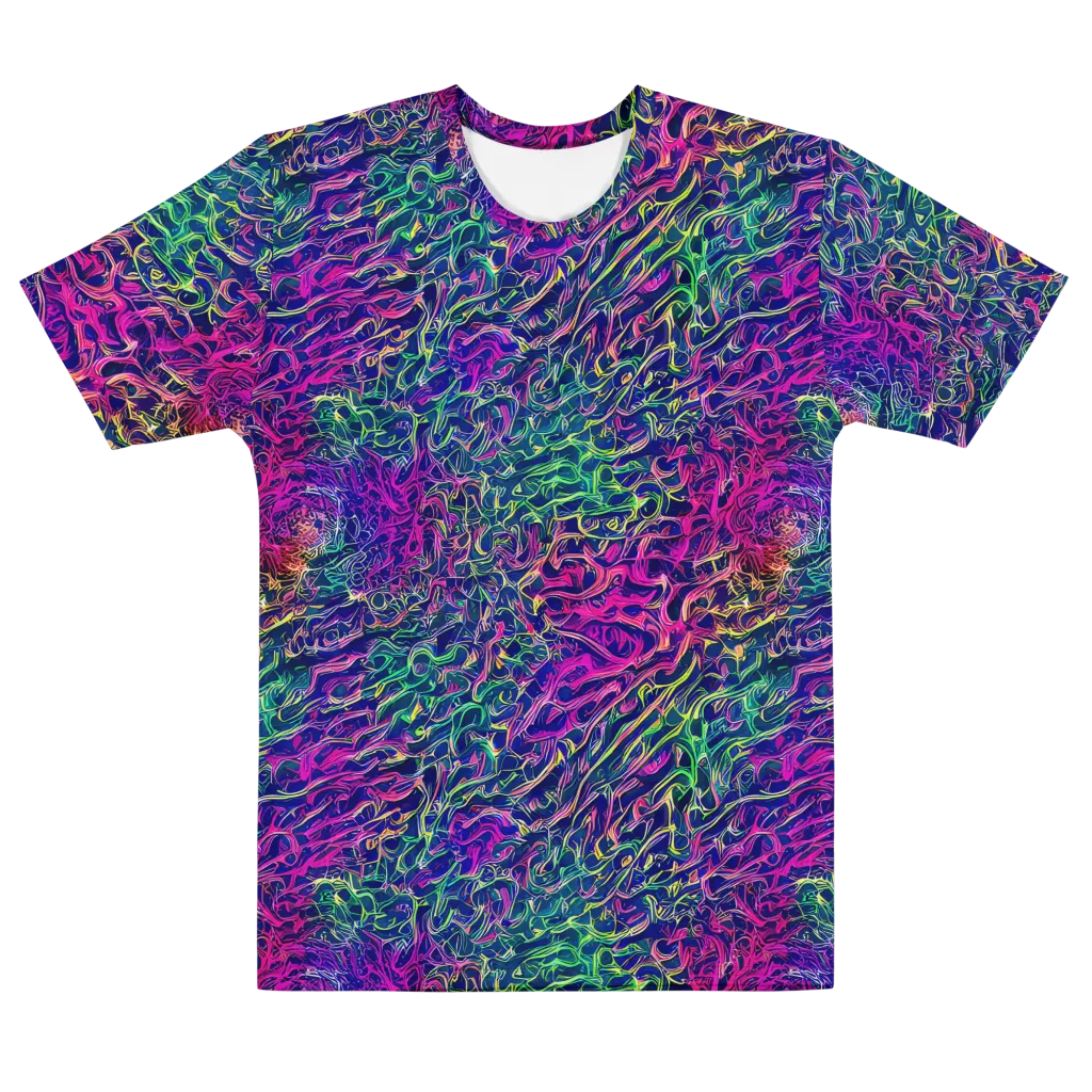 Fuchsia Frontier on Men's Cotton Crew Neck T-Shirt — Front