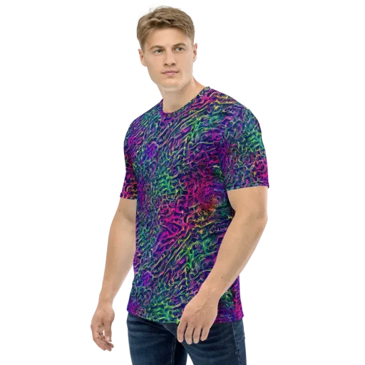 Fuchsia Frontier on a Men's Crew Neck T-Shirt